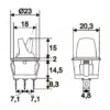 Intrerupator cu brat 1 circuit OFF-ON 6A-250V cu lumina partocalie cu retinere - imagine 2