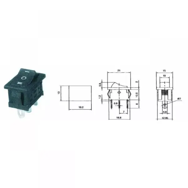 Intrerupator ON-OFF-ON 3 pini 6A 250V MRS103A cu retinere - imagine 2