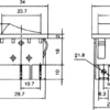 Intrerupator ROCKER DPST 2 Pozitii 4 pini OFF-ON 15A 250VAC cu retinere gri Ninigi RS2013A3GR/GR - imagine 3