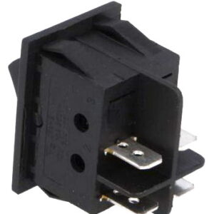 Intrerupator ROCKER DPST 4 pini 2 pozitii OFF-ON 15A 250VAC cu retinere negru Ninigi RS2013C3BK