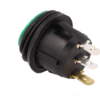 Intrerupator ROCKER SPST 2 pozitii OFF-ON cu retinere 20A/14VDC LED verde IP65 SCI R13-112B8-02-BBG - imagine 2