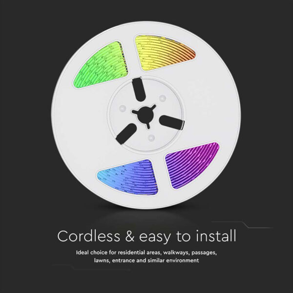 Kit banda LED RGB incarcare solara IP67 V-tac SKU-23046 - imagine 4