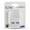 Lampa veghe patrata cu senzor lumina alb calda 3000K + 2x USB V-tac SKU-507 - imagine 3