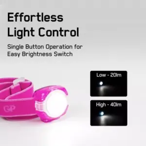 Lanterna frontala LED GP CH31 roz 40lm 2x CR2025