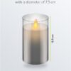 Lumanare LED Real Wax din sticla 7.5x12.5cm Goobay 60371 - imagine 4