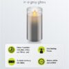 Lumanare LED Real Wax din sticla 7.5x15cm 3x AAA Goobay 60372 - imagine 3