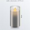 Lumanare LED Real Wax din sticla 7.5x15cm 3x AAA Goobay 60372 - imagine 4