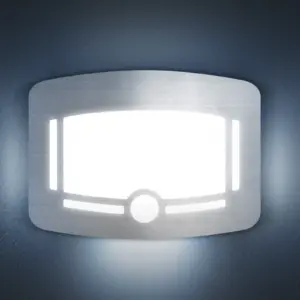 Lumina LED de veghe cu senzor de miscare si senzor de lumina 4x AA argintiu periat Phenom 20283-G