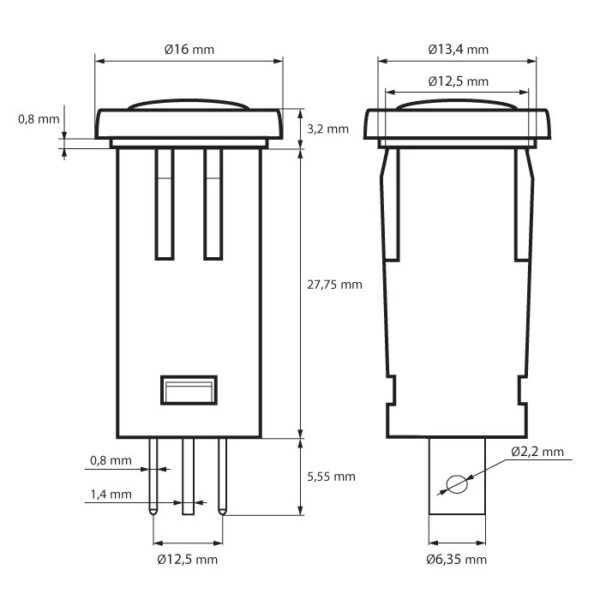 Lumina semnal 12V lumina portocalie LED 39x12 mm terminal 6.3mm 07921NA - imagine 2
