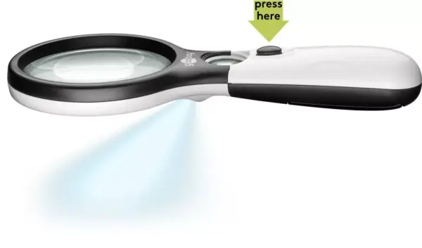 Lupa cu LED pentru citire alba pentru afisarea detaliilor fine fonturi imagini obiecte extrem de mici Goobay - imagine 2