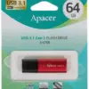 Memorie flash USB 3.2 64GB Apacer rosu AH25B - imagine 2