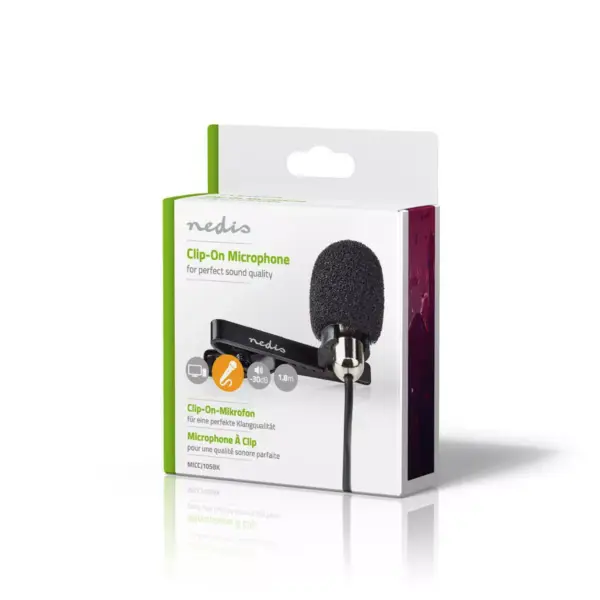Microfon lavaliera cu clip Nedis 3.5 mm Metal - imagine 5