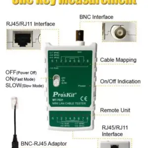 Mini tester pentru cablu BNC si retea RJ45 ProsKit