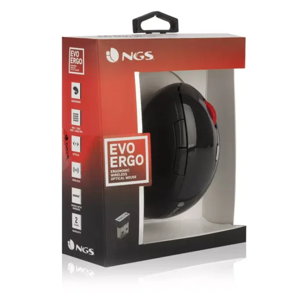 Mouse fara fir 2.4GHz EvoErgo negru NGS ERGONOMIC WIRELESS MOUSE EVO ERGO - imagine 3