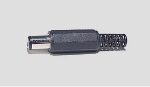 Mufa alimentare DC tata pe cablu 6.3x1.3 mm cu protectire cablu negru GBC 29.0483.00