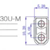 Mufa alimentare DC XT30 tata 2 pini pe cablu lipite 15A 500V AMASS XT30U-M - imagine 2