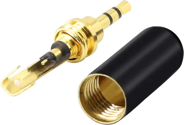 Mufa audio Premium slim JACK 2.5 mm Stereo tata contacte aurite carcasa metal - imagine 2