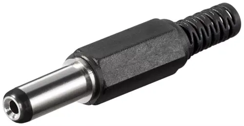 Mufa DC 2.1x5.5mm tata pin 14mm cu protector cablu Goobay