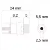 Mufa DC mama montabil panou 5.5x2.5 mm 05158 - imagine 2