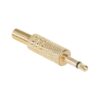 Mufa Jack 3.5 mm mono tata metal aurit pe fir cu protector cablu