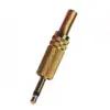 Mufa Jack 3.5 mm mono tata metal aurit pe fir cu protector cablu - imagine 2