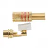 Mufa RCA mama metal aurit cablu 6mm inel rosu - imagine 2