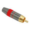 Mufa RCA tata contact aurit cablu 8mm inel rosu - imagine 2