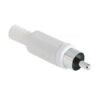 Mufa RCA tata din plastic alb cu protectie pentru cablu - imagine 3
