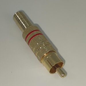 Mufa RCA tata contact aurit cablu 8mm inel rosu
