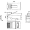 Mufa retea RJ45 8P8C Cat6A neecranat contacte aurite 50u Goobay - imagine 2