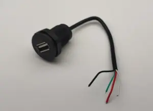 Mufa USB2.0 mama panou tip A 1 port gabarit mic cu 4 fire diam. 16mmx30mm