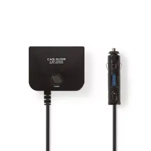 Multiplicator bricheta auto cu 3 iesiri 12V 4A +USB Nedis