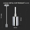Pendul tavan soclu E27 Crom/alb SKU-3755 V-tac - imagine 4