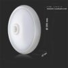 Plafoniera LED 12W 900lm IP20 cu senzor de miscare 6400K alb rece V-tac SKU-21809 - imagine 4