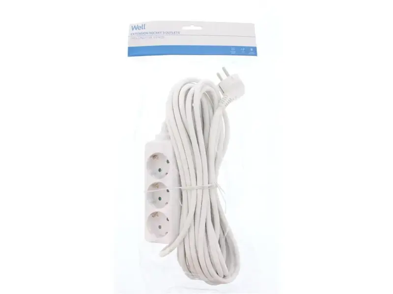 Prelungitor 3 prize 10m 16A 3500W cablu 3xG1.5mmp Well EXTS-3S10M-WL
