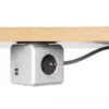 Prelungitor 4 prize CUB +2x USB lungime cablu 1.5m gri Allocacoc - imagine 2
