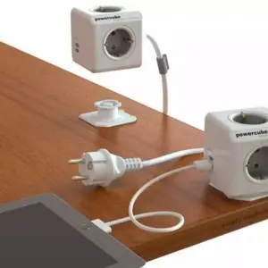 Prelungitor 4 prize CUB +2x USB lungime cablu 1.5m gri Allocacoc