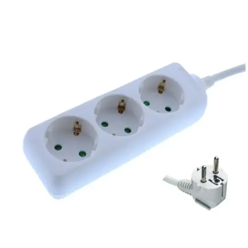 Prelungitor Well 3 prize 3m 3xG1.5mm alb 3500W 16A EXTS-3S3M-WL