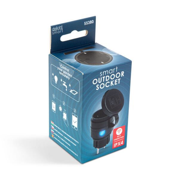 Priza inteligenta pentru exterior Wi-Fi IPX4 Amazon Alexa Google Home Siri IFTTT delight - imagine 3