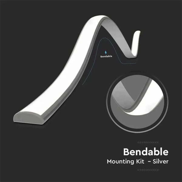 Profil aluminiu FLEXIBIL banda LED 2m 18x6 mm V-TAC SKU-2909 - imagine 4