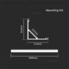 Profil aluminiu pentru banda LED 2m 15.8x15.8 mm alb pe colt V-TAC SKU-3369 - imagine 3