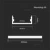 Profil aluminiu pentru banda LED 2m 23.5mm x 10mm alb SKU-3367 V-tac - imagine 2
