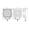 Proiector LED Auto Off Road 27W 9SMD 2000lm 12-32V 126x107x55mm CLL011 Carguard - imagine 5