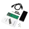 Rack extern M.2 B-Key SATA SSD NGFF compatibil 2230 2242 2260 2280 USB 3.0 carcasa aluminiu negru i-tec - imagine 6