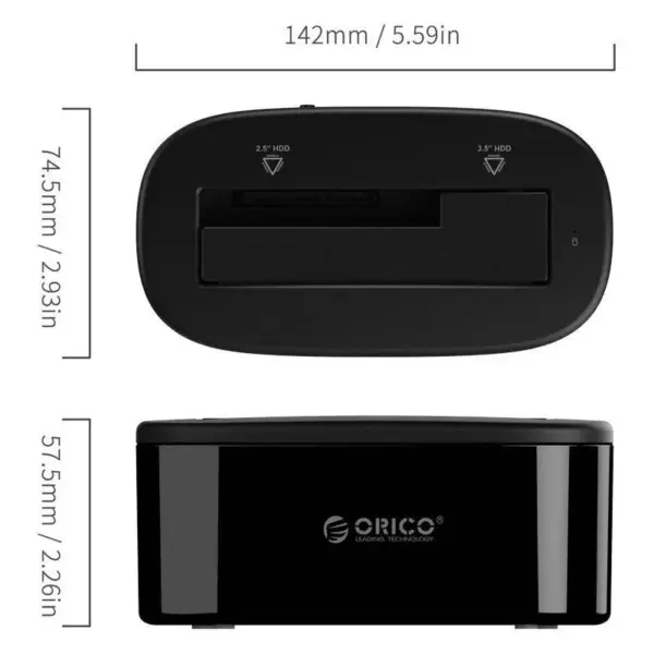 Rack HDD Orico 6218US3 USB 3.0 HDD cu docking station negru - imagine 4