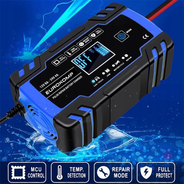 Redresor automat cu microprocesor 12V 8A - 24V 4A EUROKOMP E6148 - imagine 5