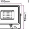 Reflector LED SMD 20W 4000K 1600lm IP65 negru-gri CIP SAMSUNG V-TAC - imagine 2