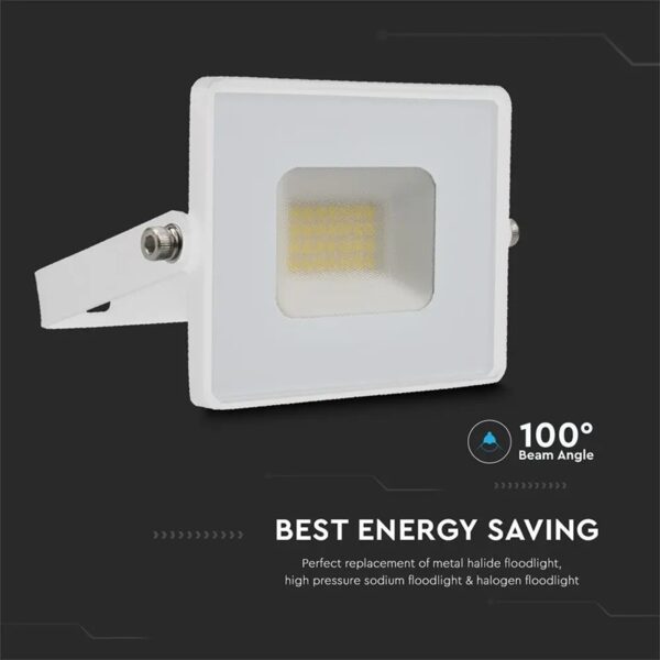 Reflector LED SMD 20W 6500K alb rece 1620lm IP65 alb V-Tac SKU-215951 - imagine 6