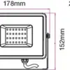 Reflector LED SMD 30W 4000K 2400lm IP65 negru CIP SAMSUNG V-TAC - imagine 2