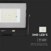 Reflector LED SMD Slim 50W 5750lm 6500K IP65 negru CIP SAMSUNG V-Tac SKU-21761 - imagine 4